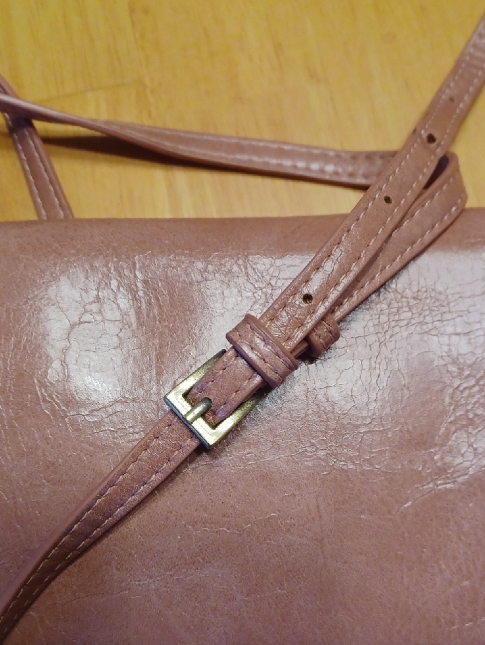 Anthropologie Women's Crossbody Wallet Bag in Mauve Brown Vegan - Picture 12 of 14
